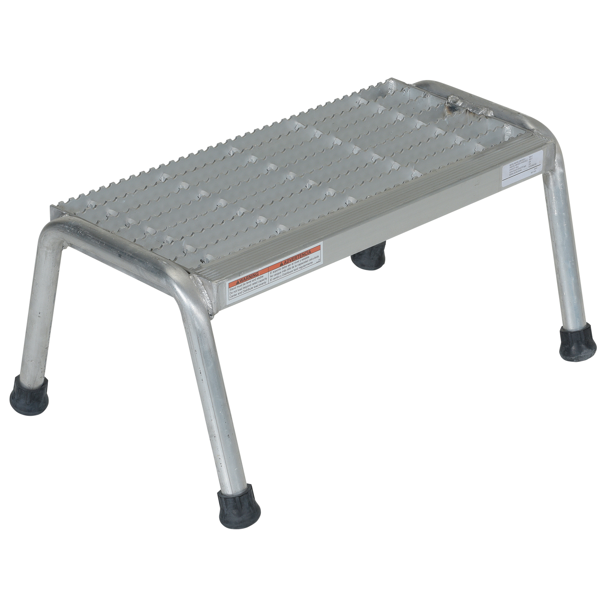 Vestil Aluminum Step Stand - 1 Step, 500-Lb. Capacity, Serrated Surface, Silver, Model# SSA-1